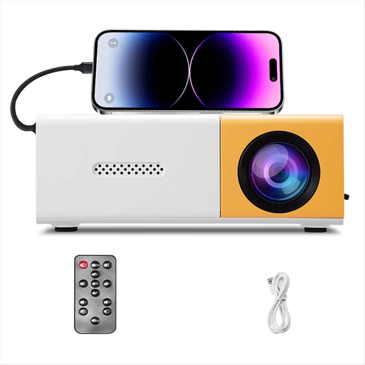 Mini Projector Portable - Delighted- Proyektor Mini Portabel dengan Dukungan